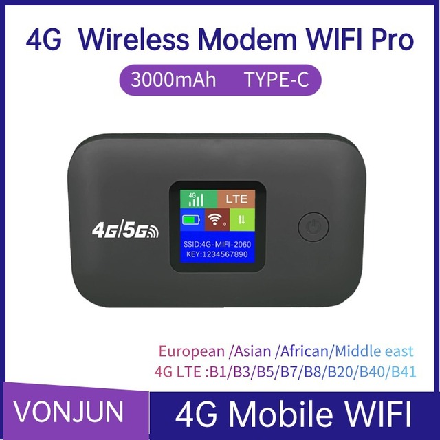 4G Portable WIFI Wireless LTE Router with Type-C Port and SIM Card Slot – Mobile Hotspot for Car and Travel F60