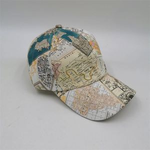 Gorra de Béisbol con Estampado Personalizado Estilo Mapa - Unisex, Deportiva, de Moda, 5 Paneles, 100% Algodón, Tela de Fieltro, Impresión por Transferencia de Calor - Product Image 2