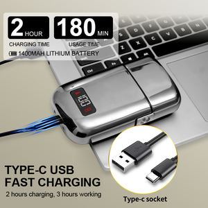 Máquina de afeitar eléctrica recargable <span class=keywords><strong>para</strong></span> hombres, afeitadora de <span class=keywords><strong>barba</strong></span>, <span class=keywords><strong>bigote</strong></span>, LCD inteligente, cuerpo completo, Metal, flotante - Product Image 3