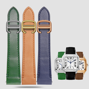 Correa de reloj de cuero de vaca de alta calidad, correas de reloj de liberación rápida con inserto de Metal para Carter Sandos 19mm 21mm - Product Image 1