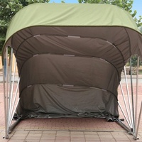 Tente de garage mobile pliable 21'x9.2'x8.7' à coque rétractable avec structure en acier inoxydable et tissu Oxford 600D haute densité imperméable