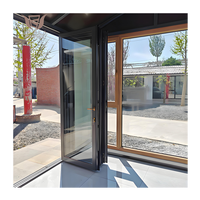 DEMEA Projet américain Porte pliante en aluminium Portes d'entrée en alliage d'aluminium Portes en aluminium noires à impact
