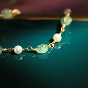 Nuovo braccialetto di smeraldo naturale moda <span class=keywords><strong>verde</strong></span> <span class=keywords><strong>giada</strong></span> pietra preziosa gioielli ringraziamento braccialetto regalo fatto a mano per le donne - Product Image 2