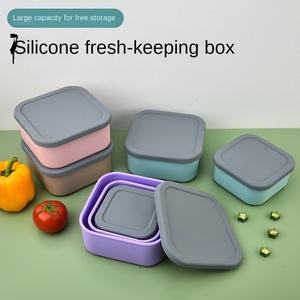 Silicone Heatable Fresh-Keeping Food Grade 800-1000ml Food Storage Box Portable Square Simplicity Lunch Boxes Kitchen Containers - Product Image 2
