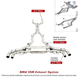 Sistema de Escape Electrónico de Alta Calidad <span class=keywords><strong>UML</strong></span> <span class=keywords><strong>Factory</strong></span> para Motor X6M F96 X5M F95 S63, Válvula 304, Tubos de Escape Pulidos a Espejo de 1.5mm - Product Image 5