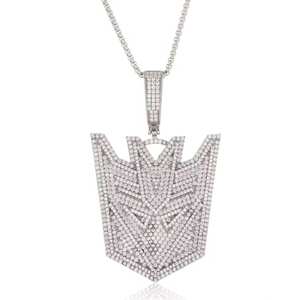 Collar con Colgante <span class=keywords><strong>de</strong></span> Autobot <span class=keywords><strong>de</strong></span> <span class=keywords><strong>Transformers</strong></span> Brillante con Cadena <span class=keywords><strong>de</strong></span> Circonia, Accesorio <span class=keywords><strong>de</strong></span> Joyería Moderno Estilo Hip-Hop - Product Image 1