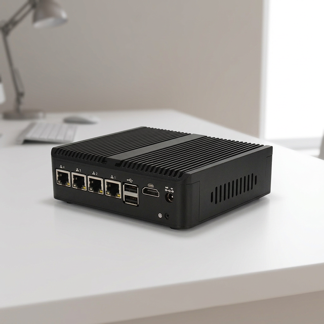 Passive Cooling Mini PC N100 4 Lan I226V Server 8GB DDR4 RAM 128GB Nv-me SSD Network Appliance Router Pfsense Firewall Computer