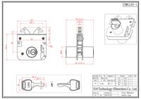 Serrure de vitrine à fixation en surface avec deux crochets pour armoires, marché brésilien, crochet en verre, serrure de vitrine, ODM OEM, directement de l'usine
