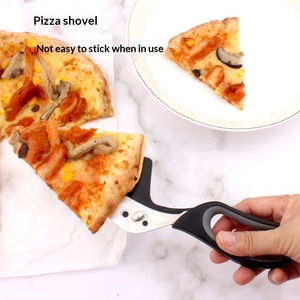Ciseaux à pizza 2 en 1 avec spatule amovible, outil de cuisson en <span class=keywords><strong>acier</strong></span> inoxydable pour la cuisine à domicile, coupe-pizza créatif, ensemble serveur - Product Image 2