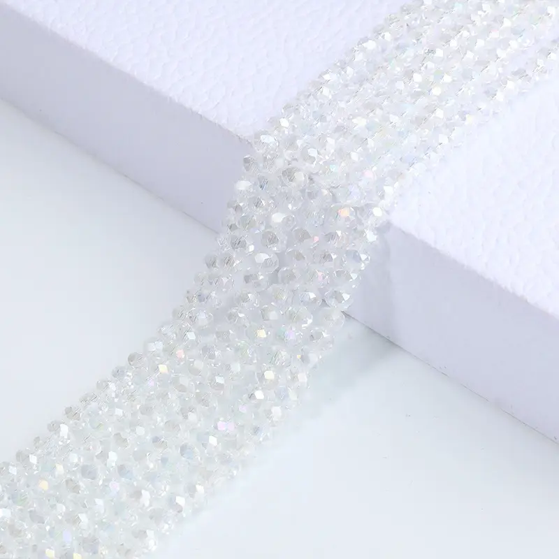 Penjualan laris kristal JC manik-manik rondelle kristal kualitas tinggi aksesori perhiasan manik-manik kaca datar