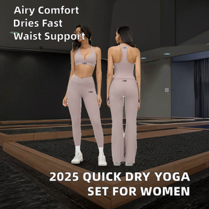 Conjunto de Yoga de 6 Piezas para Mujer 2025, Ligero, de Secado Rápido, Transpirable, Leggings de Cintura Alta con Sujetador Deportivo - Product Image 2