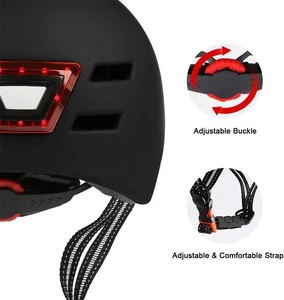 Casco de <span class=keywords><strong>bicicleta</strong></span> inteligente LED para niños y adultos tipo C recargable OEM personalizado CE certificado PC + EPS materiales para montar en monopatín - Product Image 4