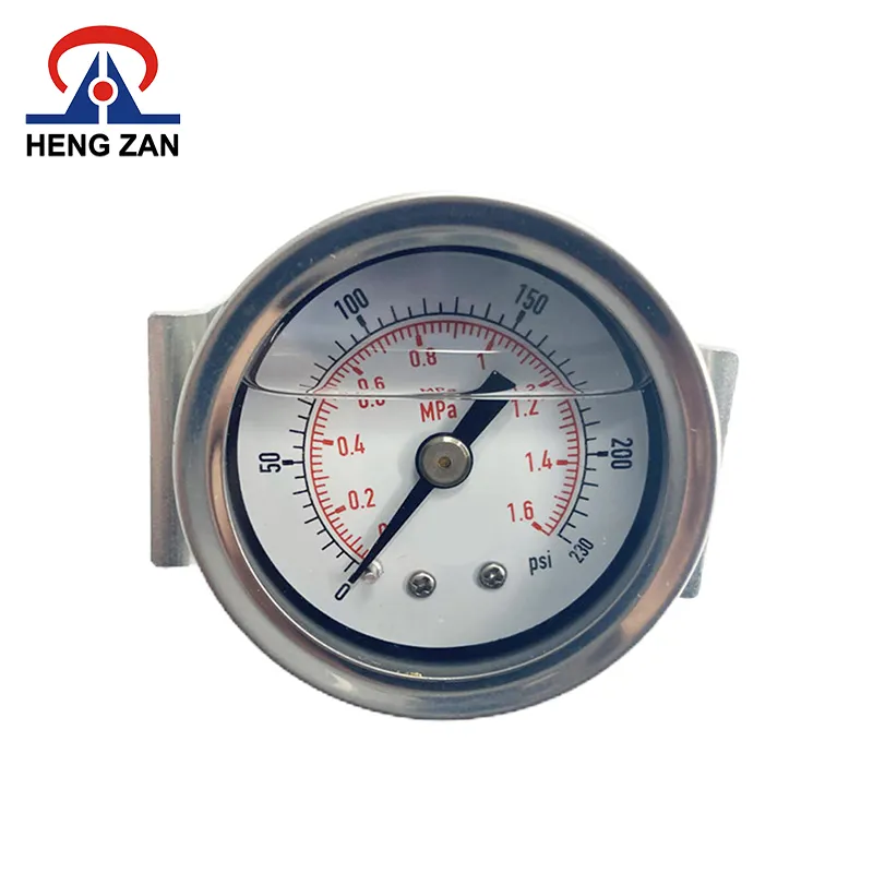 HENGZAN Đồng Hồ Đo Áp Suất Dầu Lỏng Áp Kế 50Mm Với Bộ Khung Gắn Phía Sau