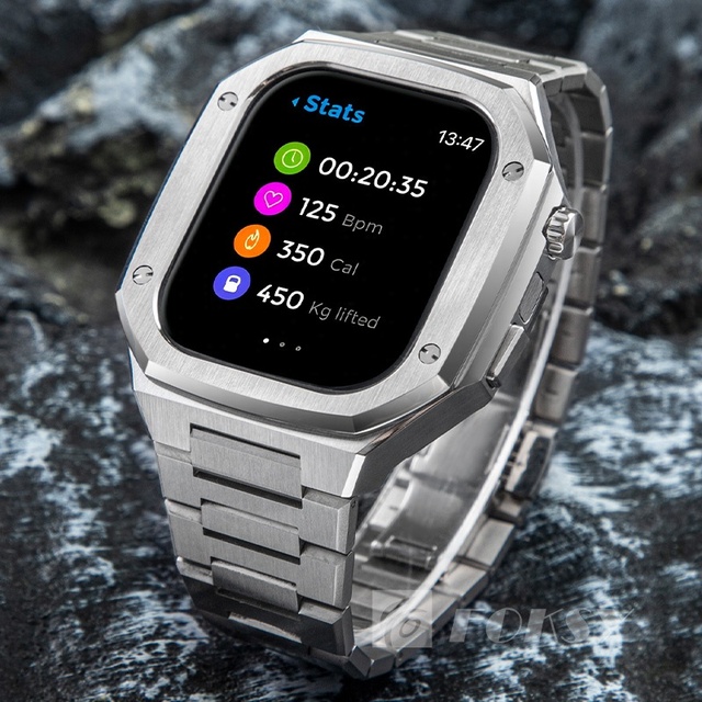 Custom Metal case Cover Series 10 46 mm Silicone Straps Wristband Luxury Stainless Steel Metal Watch Case for Apple