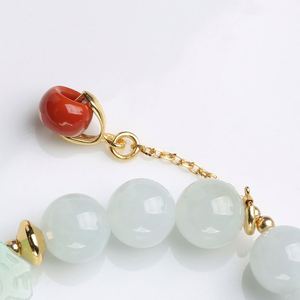 Bracelet en émeraude naturelle, agate rouge du Sud porte-bonheur, style ethnique rétro, petit pendentif goutte, bracelet tendance pour femme - Product Image 5