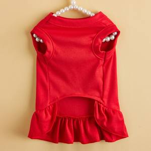 ชุดเดรสผ้าฝ้ายนุ่มสำหรับสัตว์เลี้ยง สีพื้น ระบายอากาศได้ดี กระโปรงสุนัข น้ำหนักเบา เสื้อผ้าแมว OEM เสื้อผ้าสัตว์เลี้ยงสำหรับสัตว์ขนาดเล็ก - Product Image 5