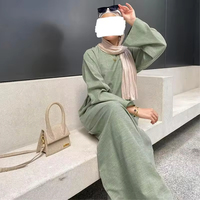 Robe islamique de haute qualité EID, nouvelle mode, abaya de Dubaï, robe musulmane pour femmes, abaya en lin sur mesure