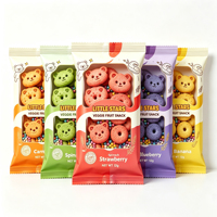 Emballage souple personnalisé de qualité alimentaire, sachet à fermeture arrière pour barres énergétiques, barres protéinées, biscuits, bonbons