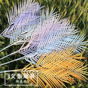 O-X489 a buon mercato all'ingrosso fiori artificiali decorazioni per la casa di nozze foglie di palma piante artificiali stelo lungo foglie di palma artificiali - Product Image 4