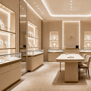 Comptoir de présentation de bijoux personnalisé de haute qualité, vitrine de présentation de bijoux pour la décoration intérieure de la boutique de bijoux - Product Image 2