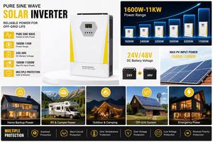 อินเวอร์เตอร์พลังงานแสงอาทิตย์แบบไฮบริด 3-12KW 24/48V 30-500VDC PV 80/150A ชาร์จได้ เหมาะสำหรับระบบออฟกริด เชื่อถือได้ ประสิทธิภาพสูง - Product Image 3