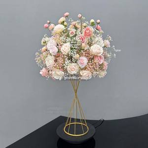 Simulation colorée personnalisée artificielle en gros soie plante fond floral décoration fleur art mural - Product Image 5