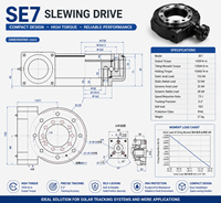 FH SE7 IP65 73:1 10.4kN.m Couple de maintien ≤0.2 °   Moteur d'orientation à axe unique pour tracker solaire