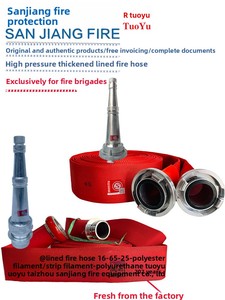 Tuyau d'incendie Sanjiang Tuoyu rouge 13-65-25 pour les brigades incendie, utilisation aux hydrants, conforme aux normes nationales, 2 pouces, résistant à l'abrasion - Product Image 3