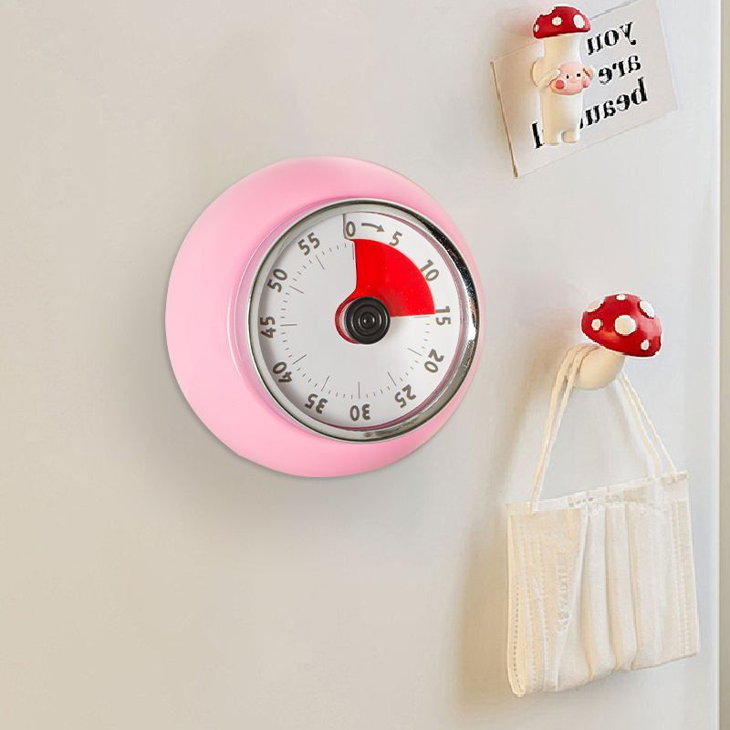 Factory Wholesale Digital Kitchen Magnetic 60-Minute Countdown Timer with Mechanical Control and Metal Construction