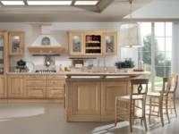 Kabinet Dapur Kustom Gaya Shaker Amerika Berkualitas Tinggi dengan Kaca Tempered dan Wastafel Anti Noda untuk Proyek Hotel Mewah