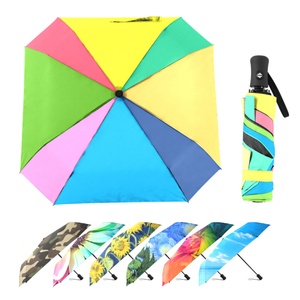 Fashion Design Square Small Manual Three-Folding Glass Fiber Ribs <b>Umbrella</b> for Women Multi-Color Sunshade <b>Umbrella</b> - Product Image 1