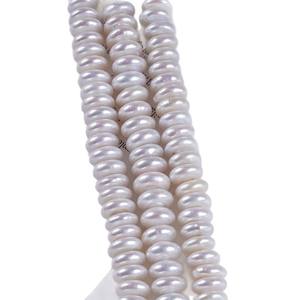 Perla de Agua Dulce Blanca de Zhuji de 14-15 mm, Perla Natural en Forma de Botón para Hacer Collares y Pulseras, Forma Redonda Plana con Orificio Central - Product Image 5