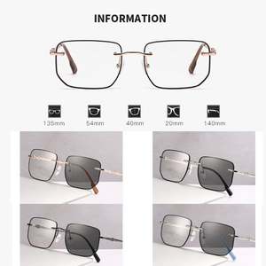 Lunettes photochromiques sans monture carrées anti-lumière bleue, couleur tendance 2025, pour femmes et hommes - Product Image 5