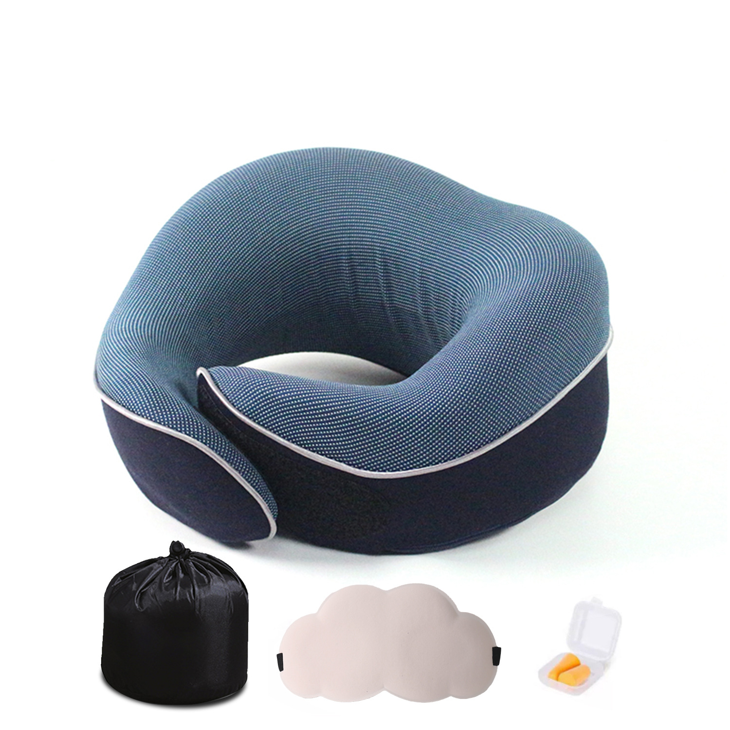 Ensemble masque pour les yeux et bouchons d'oreilles bleus