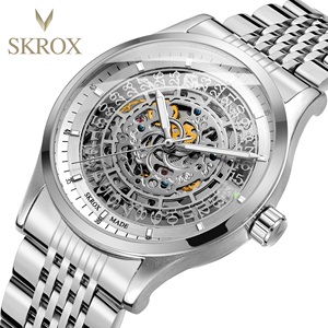 SKROX Montre pour homme Montres mécaniques automatiques lumineuses squelette Montre-bracelet - Product Image 5