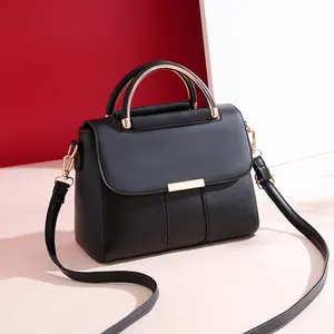 Tas Tangan Wanita Warna Solid, Tas Tangan Wanita Mini, Retro, Kulit PU, Tas Bahu, Selempang, Penutup Kecil