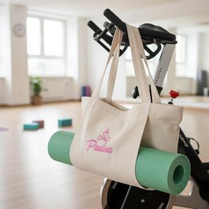 <span class=keywords><strong>Borsa</strong></span> da Palestra e Viaggio Leggera e Alla Moda, <span class=keywords><strong>Borsa</strong></span> Ecologica Riutilizzabile per la Spesa, <span class=keywords><strong>Borsa</strong></span> Personalizzata in Tela di Cotone Ricamata per Yoga - Product Image 6