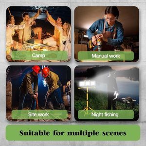 21000 Lumen Work <b>Lights</b> With Foldable Tripod Stand 3 Adjustable Head <b>LED</b> Construction for Lighting WD-962 <b>Led</b> Work <b>Light</b> WD-962 - Product Image 3