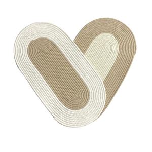 फ़्लोर मैट कॉटन कालीन हाथ से बुने हुए कॉटन कॉर्ड हार्ट कोस्टर गलीचा फ़्लोर मैट - Product Image 1
