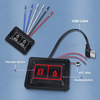 Interrupteur de contrôle à double bouton pour chauffage et vibration avec capteur de température NTC, alimentation USB pour gilet chauffant et veste chauffante