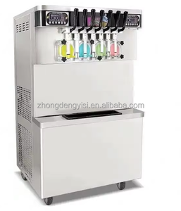 Machine à crème glacée molle automatique multi-saveurs pour milkshakes, nouilles, crèmes glacées, yaourts et desserts, 5 saveurs mélangées - Product Image 5