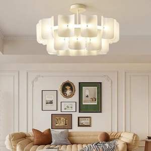 Wabi-sabi акриловые люстры для спальни, столовой, гостиной, круглый декоративный подвесной светильник, современный простой светодиодный светильник для домашнего освещения - Product Image 6