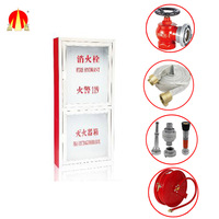 Kabinet Selang Pemadam Kebakaran Dinding dengan Pintu Ganda dari Logam/Stainless Steel/Aluminium Merah/Perak
