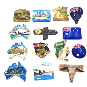 Groothandel Toeristische Souvenirs Koelkast Stickers Australië Logo Hars Magnetische Creatieve 3d Magnetische Stickers Home Deco