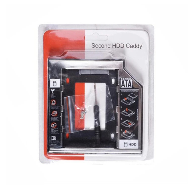 Ultra Thin 9 5mm Aluminum Alloy Black Optical Drive SSD 2.5 Inch SATA Notebook Hard Drive Bracket Box