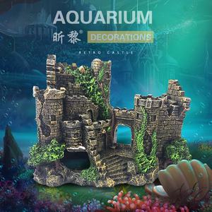 Realistisch Ontwerp <span class=keywords><strong>Aquarium</strong></span> Hars Paarse Waterval Kasteel Ornament Decoratie Voor <span class=keywords><strong>Aquarium</strong></span> - Product Image 4