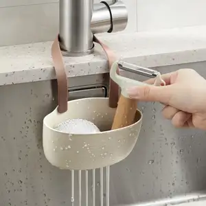 2023 yeni tasarım mutfak aksesuarları sabun sünger tutucu asılı lavabo drenaj sepeti