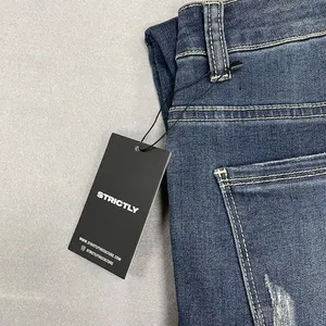 Luxury Jeans Hang Tag Size Logo Custom Paper Hang Tags With String, Clothing Garment Hanging Tags Label With Brand Name