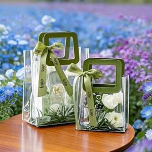 Custom Logo Transparent PVC Tote <b>Bag</b> Good Quality Fashion Stand-Up Pouch Promotion <b>Gift</b> <b>Bags</b> - Product Image 1
