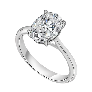 ललित हीरे के आभूषण की छल्ले प्रयोगशाला में उगाई गई हीरा 0.5ct ओवल डीफ बनाम वीवी लैब डायमंड 14k ठोस सोने की अंगूठी - Product Image 2